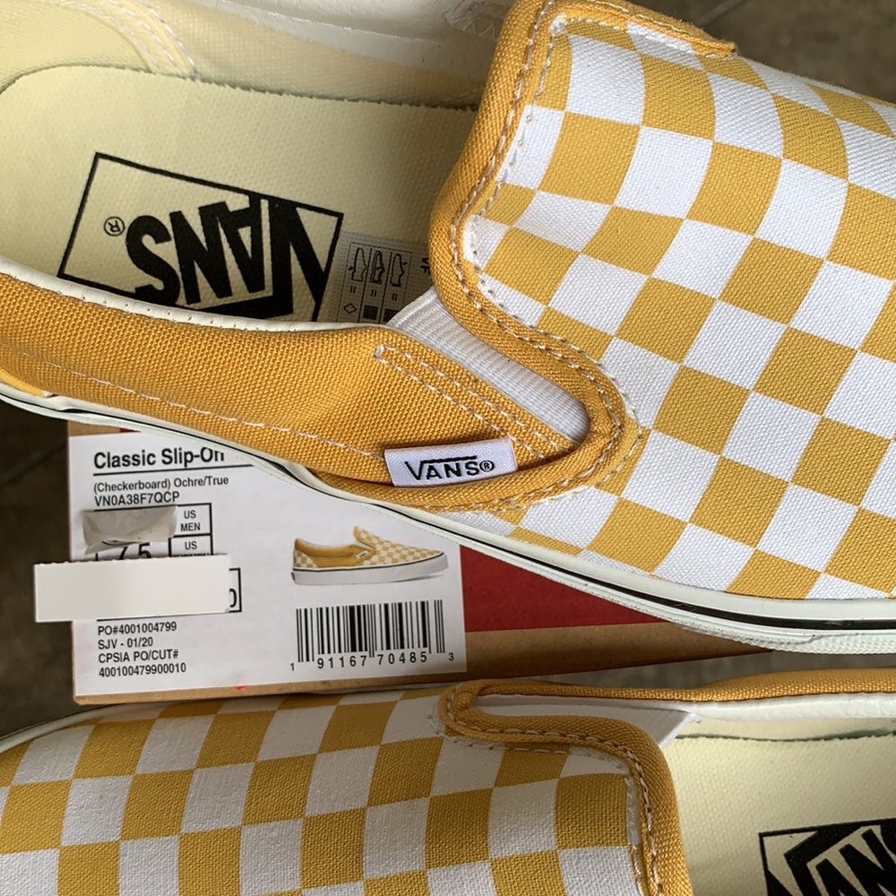 VANS CLASSIC SLIP ON CHECKERBOARD OCHRE/Trwht WMNS - Picture 12 of 12